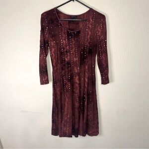 Sami & Jo Whimsigoth Purple Red Sparkly Dress Small Fairy Burnout Y2K Grunge